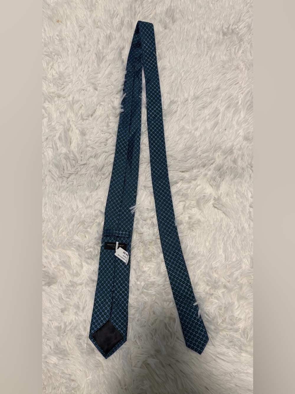 Pronto Uomo Teal Geometric Silk Tie